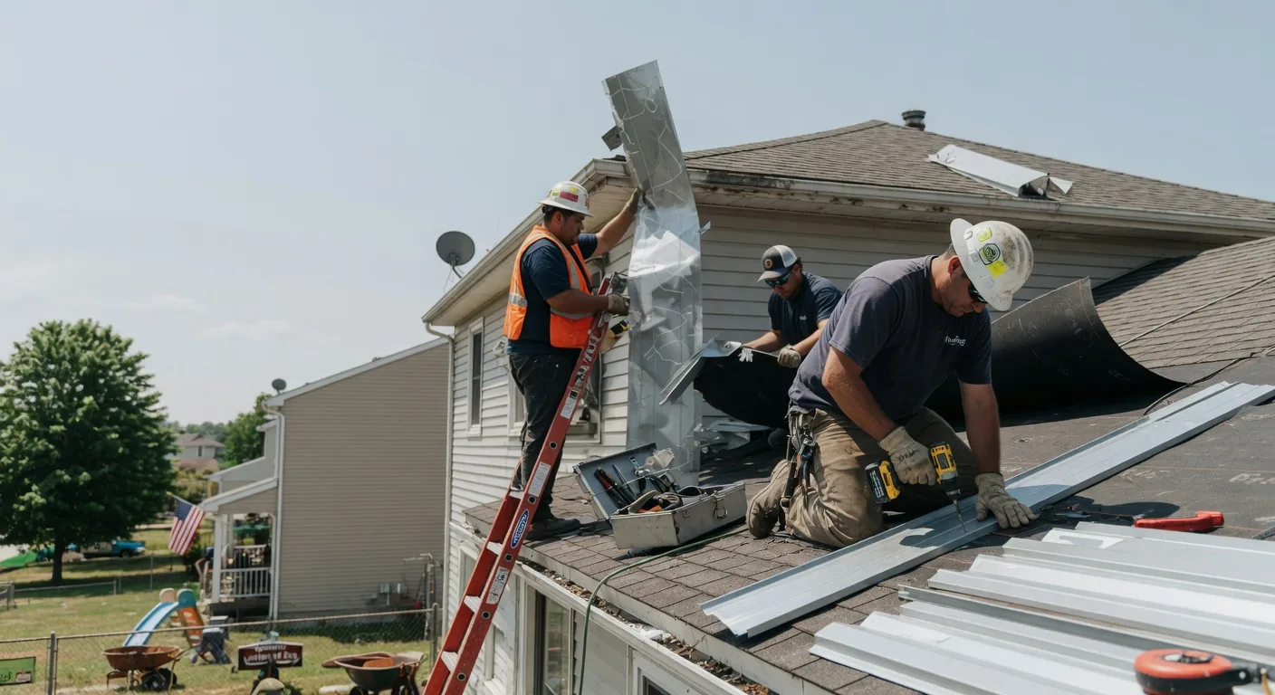 Storm Damage Metal Roof Repair in Farmersburg, IN